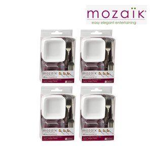 MOZAIK 192 PIECE MINI Disposable Plates Forks Appetizer Tasting Party Wedding